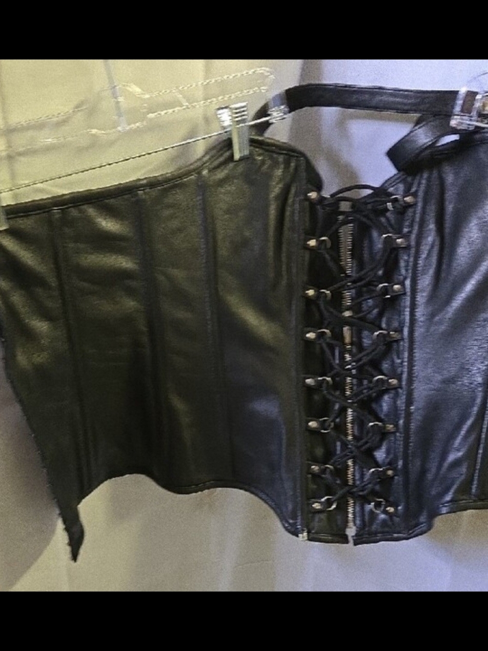 Rare Milwaukee Leather Rapture Black Lace-Up Leather Corset Top XL - Picture 4 of 12